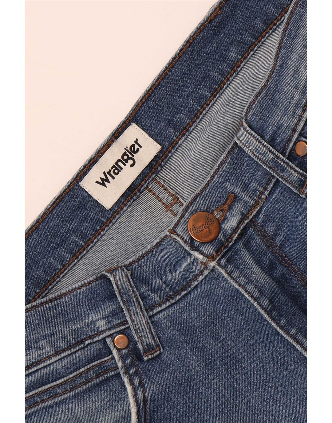 Blugi Distressed Straight Wrangler pentru bărbați W32 L30 albastru