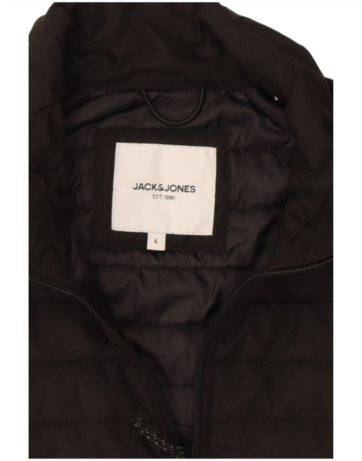 Jack & Jones Gilet căptușit pentru bărbați UK 40, mare, negru, poliester