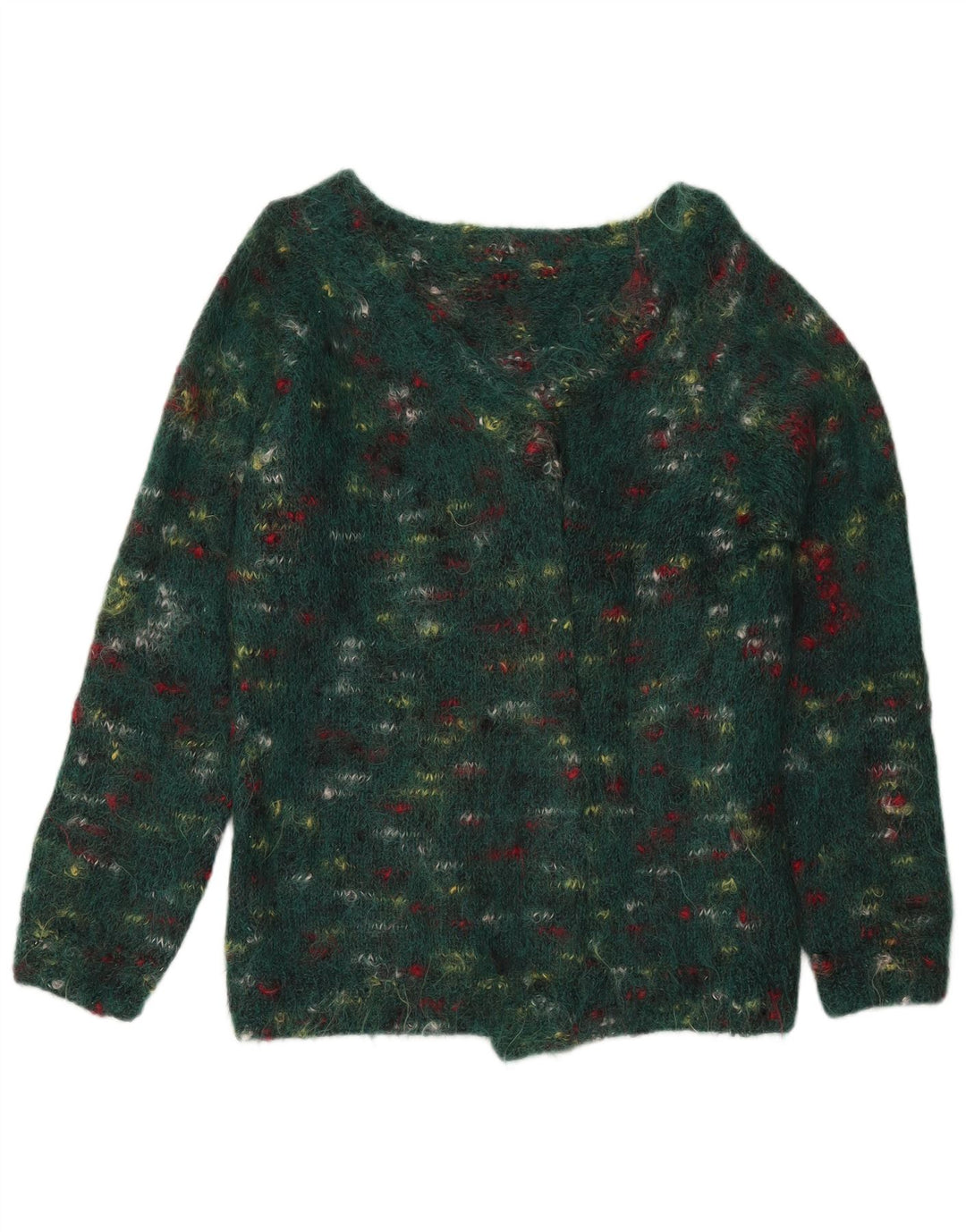 Pulover vintage pentru femei UK 14 Medium Green Flecked