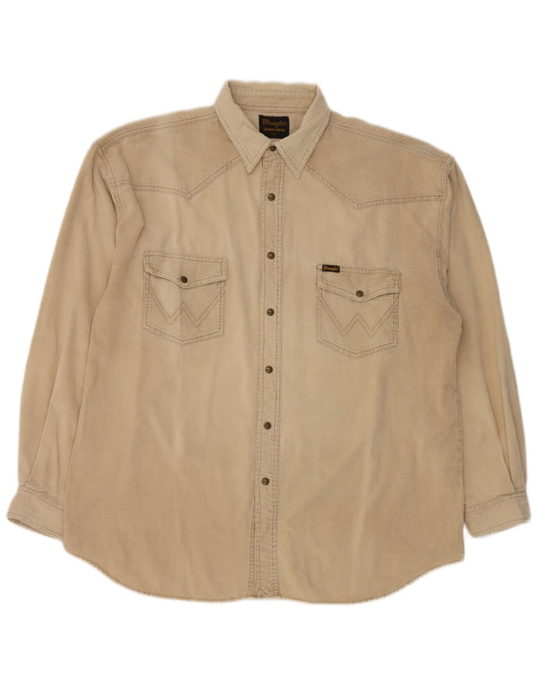 Cămașă Wrangler pentru bărbați din velur 2XL, bumbac, bej