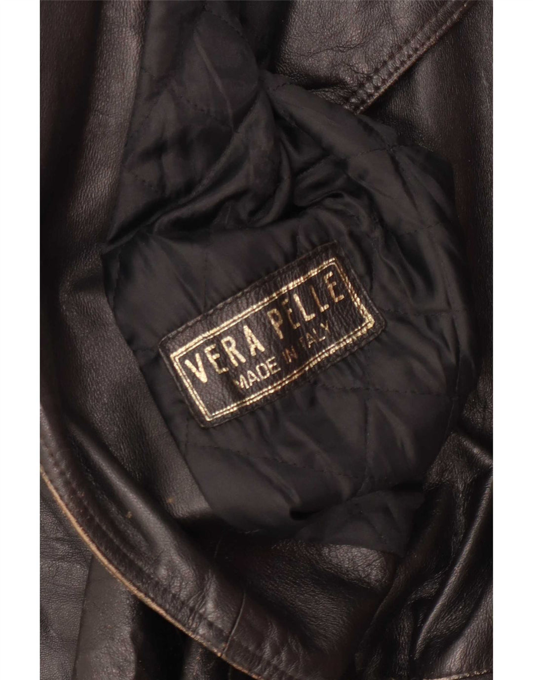 Jachetă de piele vintage pentru femei cu mâneci 3/4 IT 42 maro mediu