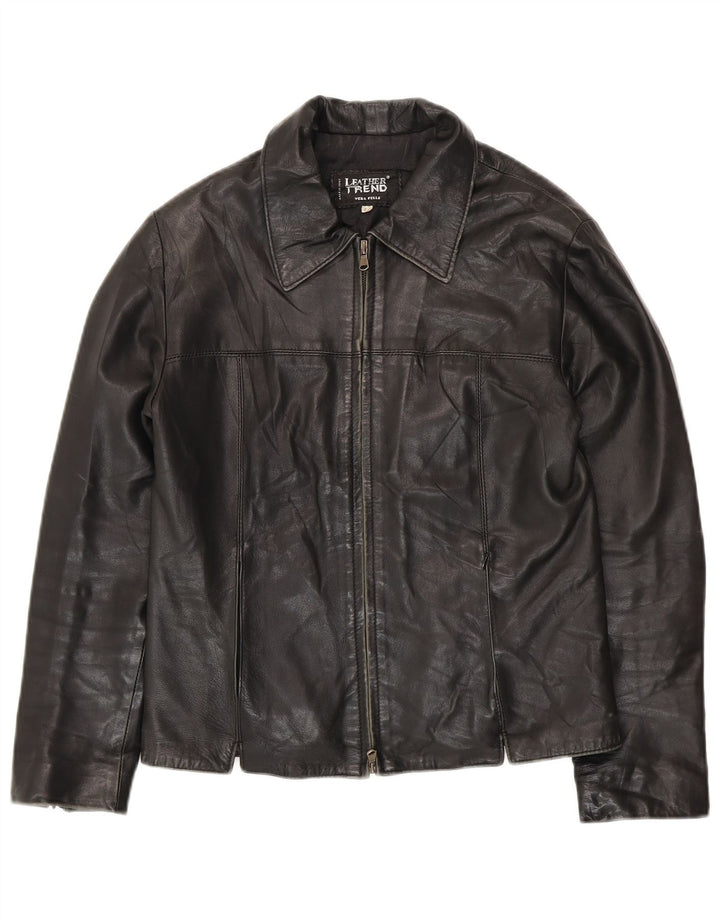 Jachetă de piele VINTAGE pentru femei IT 42 Medium Black Leather