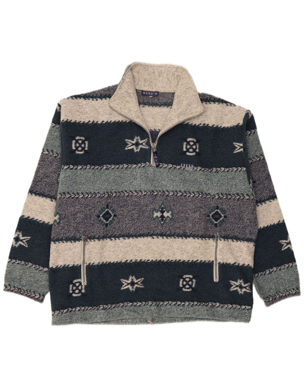 Pulover pentru bărbați Gigi, cu fermoar și gât, 2XL, multicolor, Fair Isle