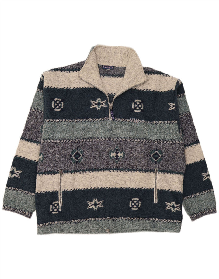 Pulover pentru bărbați Gigi, cu fermoar și gât, 2XL, multicolor, Fair Isle