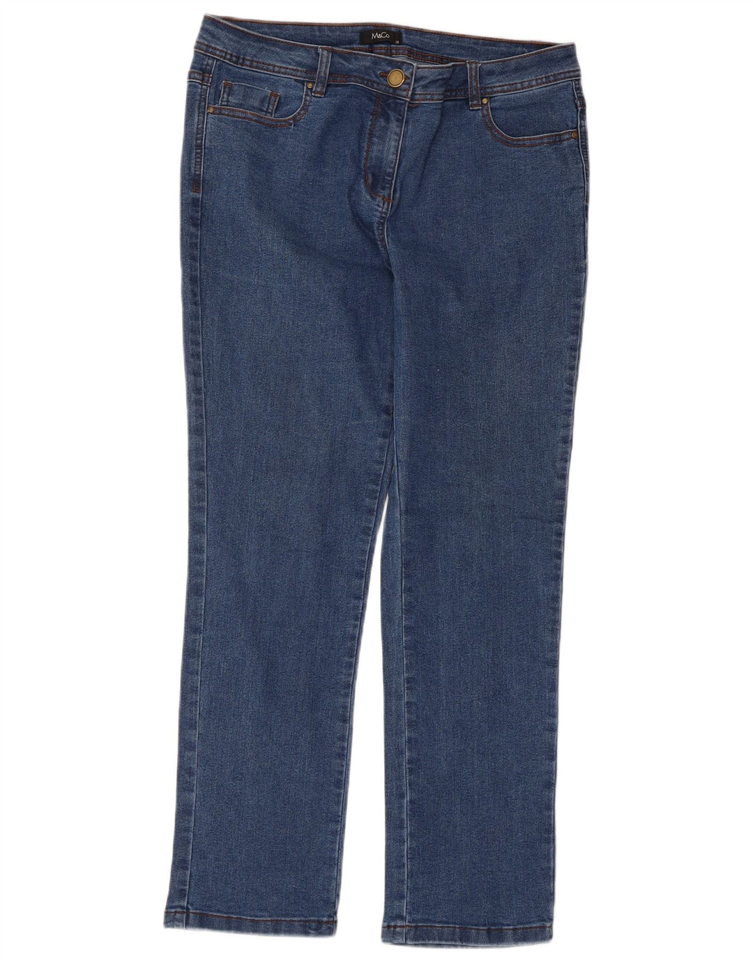 Blugi subțiri pentru femei M&Co UK 12 Medium W34 L28 Blue Bumbac
