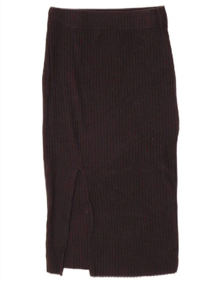 Fusta Midi tricotată pentru femei Zara Mic W26 Negru
