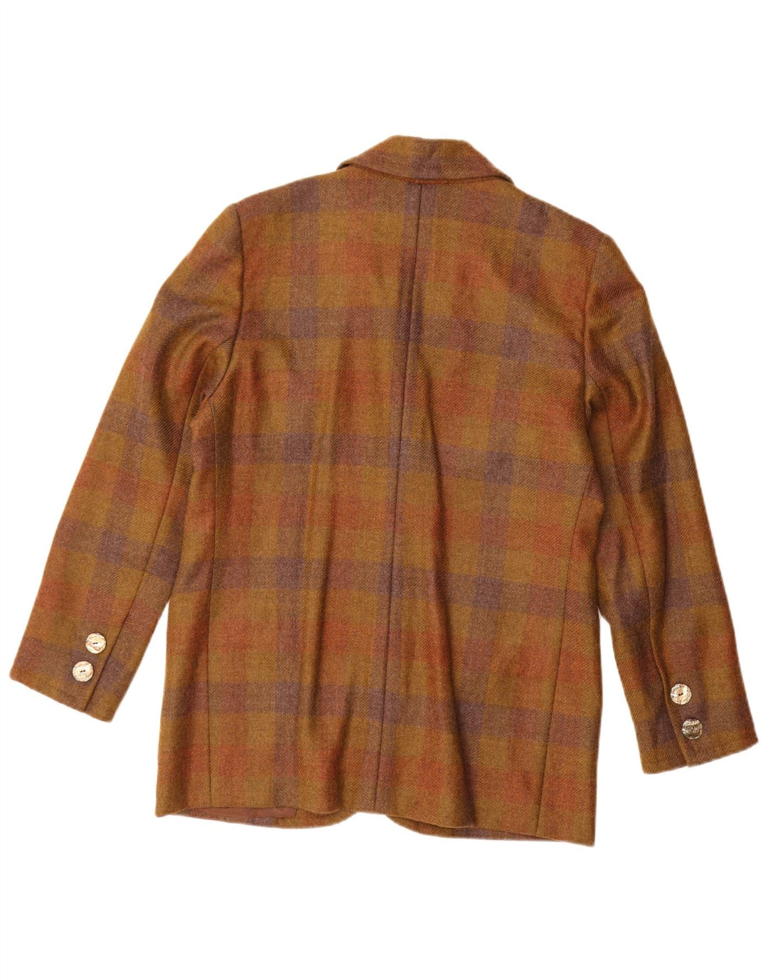 Blazer Vintage pentru femei cu 3 nasturi, UK 14 Medium Beige Check