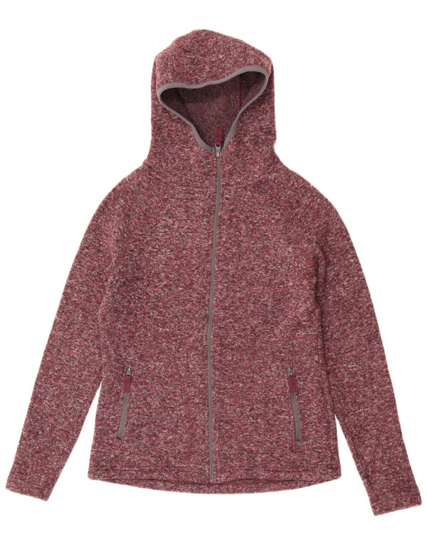 Mountain Warehouse Pulover cu capota cu fermoar pentru femei UK 10 Small Maroon Flecked