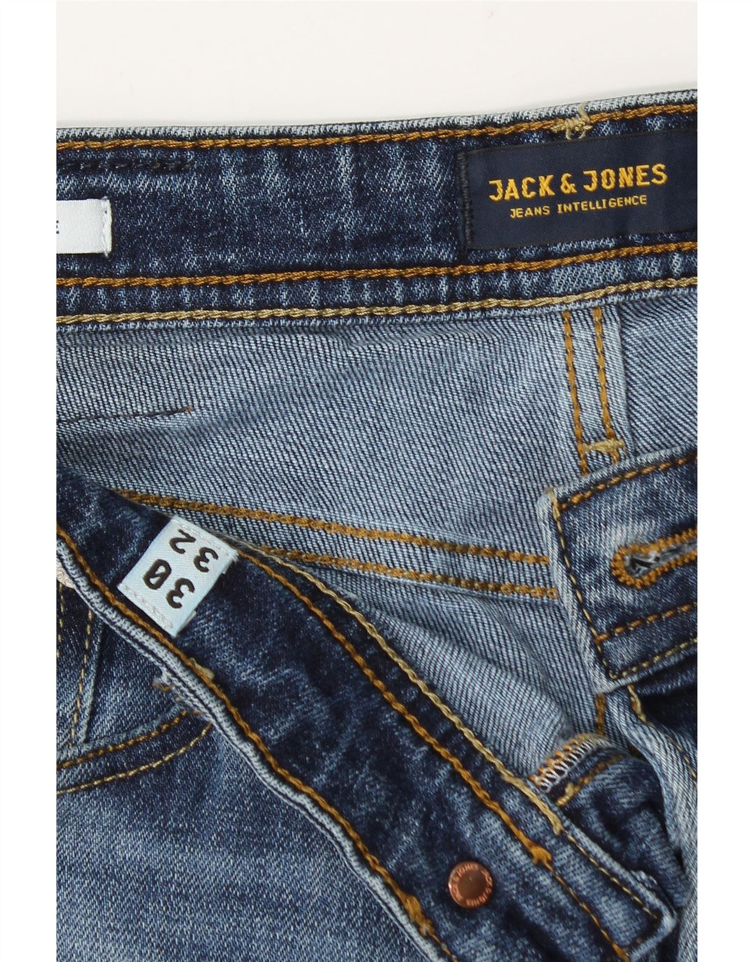 Blugi Jack & Jones Mike Slim pentru bărbați W30 L32 bumbac albastru