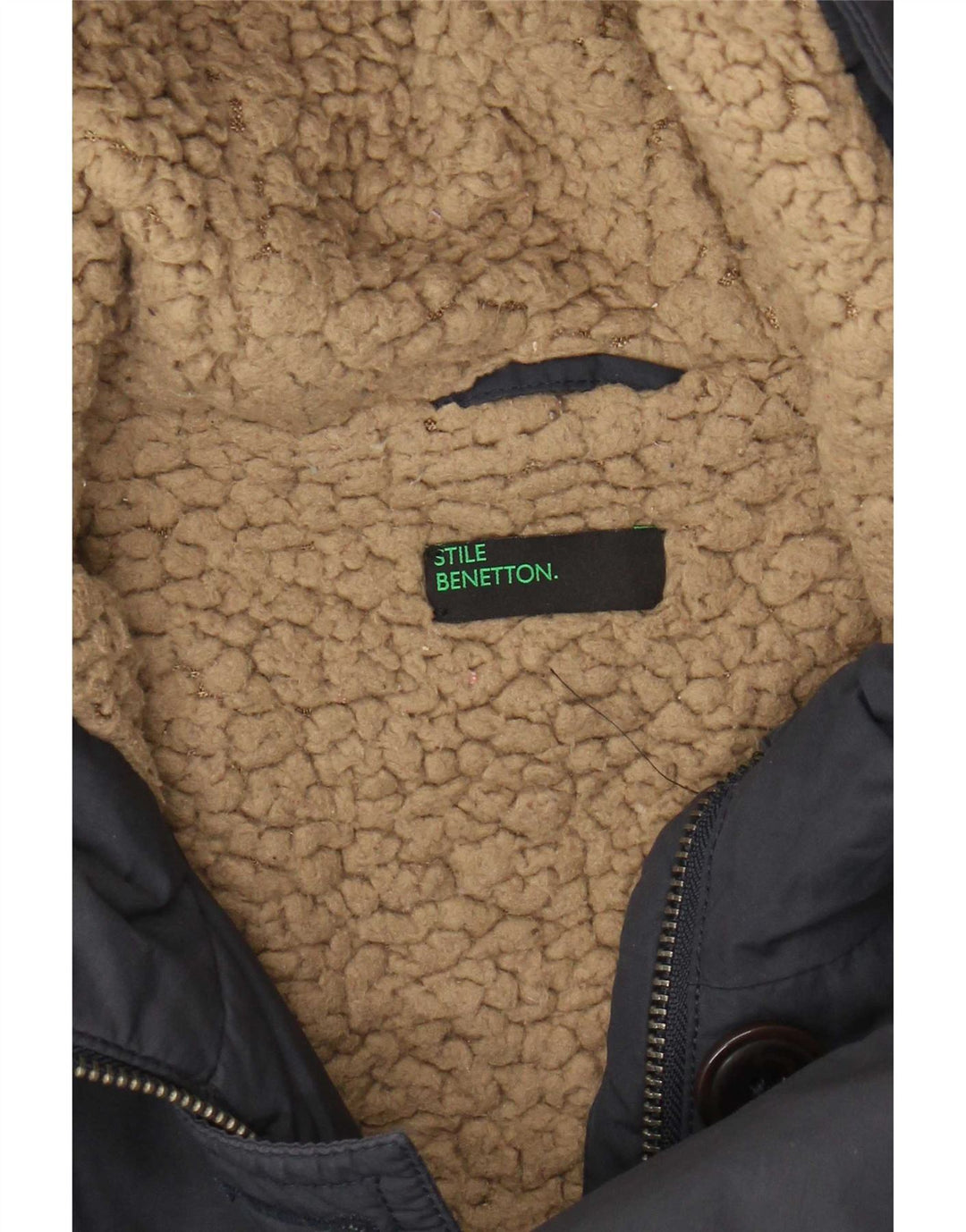 Jachetă parka Benetton pentru femei UK 14 Medium Bleumarin