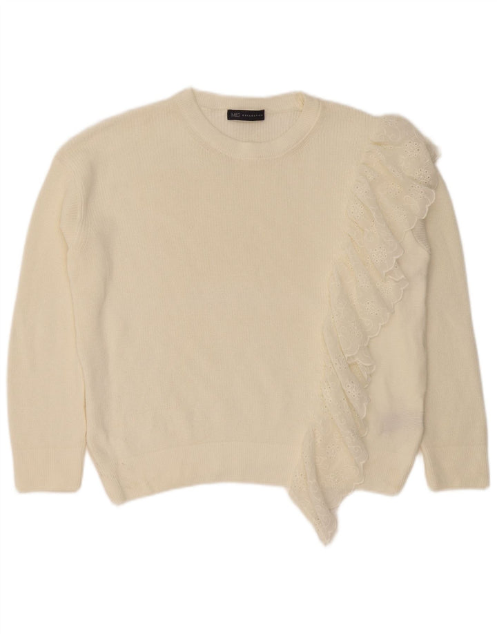Pulover pentru femei Marks & Spencer cu gâtul cu barca UK 12 Medium White