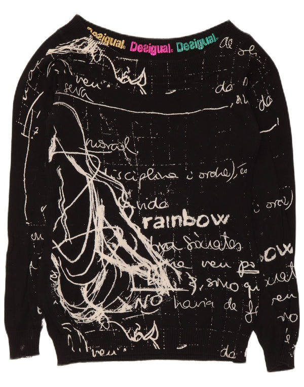 Pulover pentru femei Desigual Graphic Boat Deck Pulover UK 12 Medium Black Bumbac