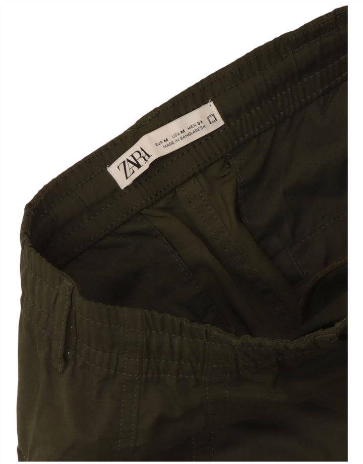 Pantaloni cargo pentru femei Zara Crop Joggers Mediu L31 L25 Kaki