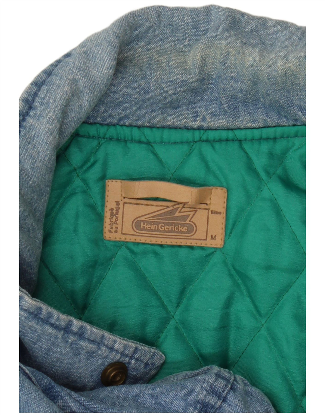 HEIN GERICKE Jachetă militară din denim cu tăiere largi pentru bărbați UK 38 Bumbac albastru mediu