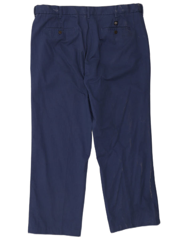 Marks & Spencer Mens Blue Harbour Straight Chino Trousers W40 L30 Navy Blue