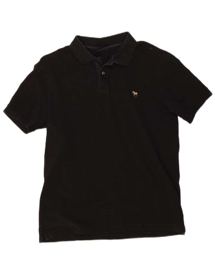 Cămașă polo Paul Smith pentru bărbați, bumbac mediu negru