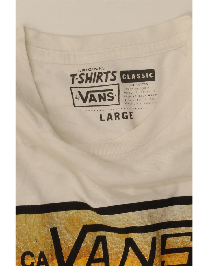 Tricou grafic Vans pentru bărbați Top mare din bumbac alb