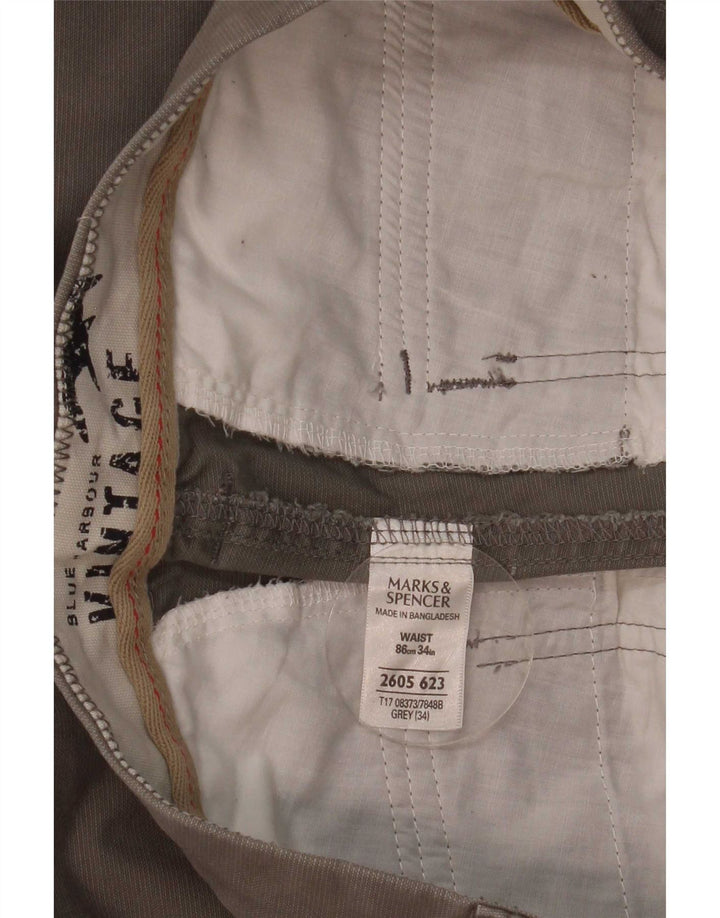 Bermude vintage pentru bărbați Marks & Spencer W32, bumbac gri mediu