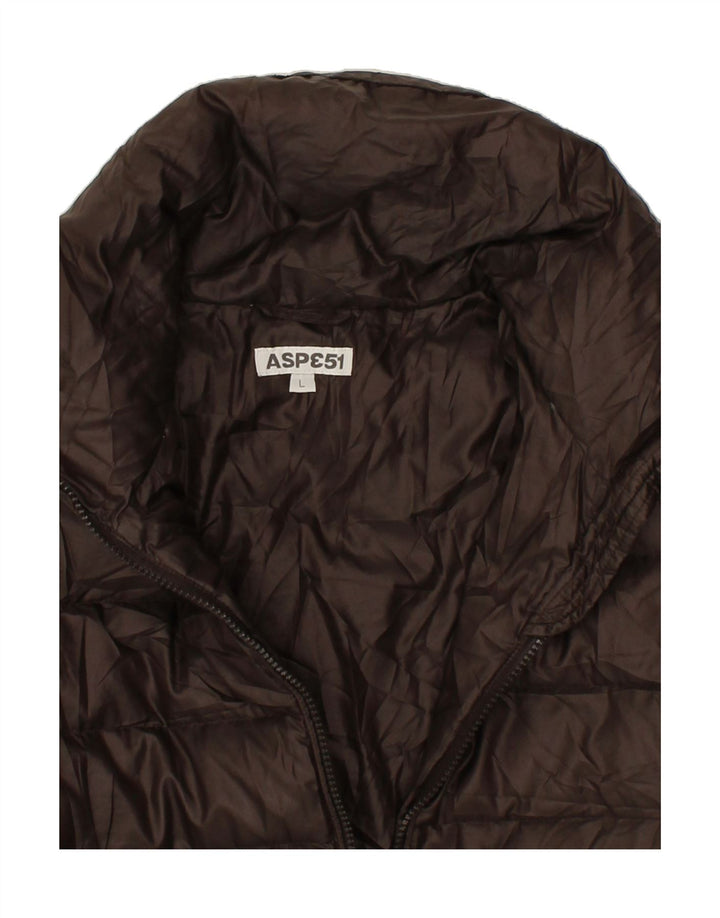 VINTAGE Womens Padded Coat UK 14 Large Brown Polyester Vintage Vintage and Second-Hand Vintage from Messina Hembry 