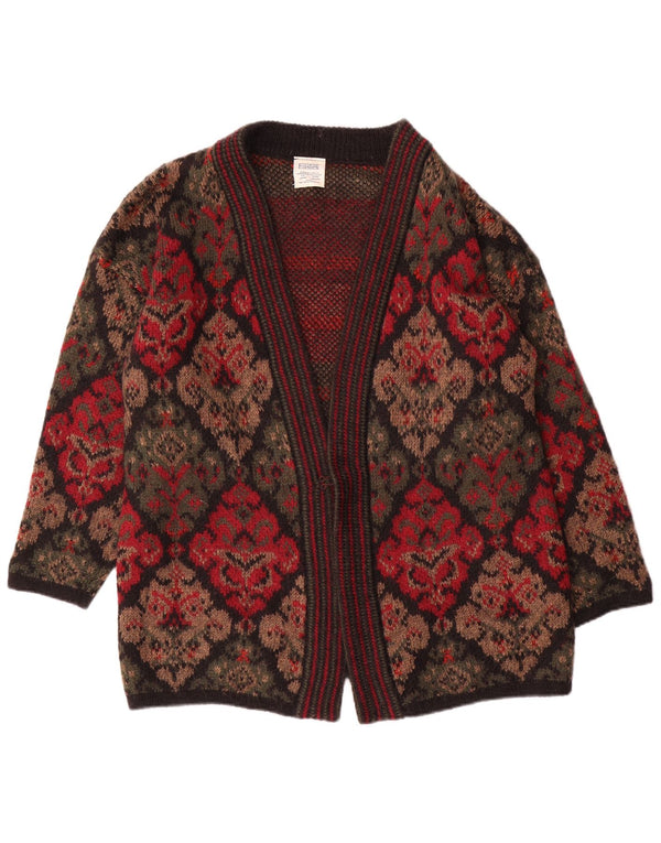 EASTEX Pulover cardigan supradimensionat pentru femei UK 16 Large Red Fair Isle Acrylic