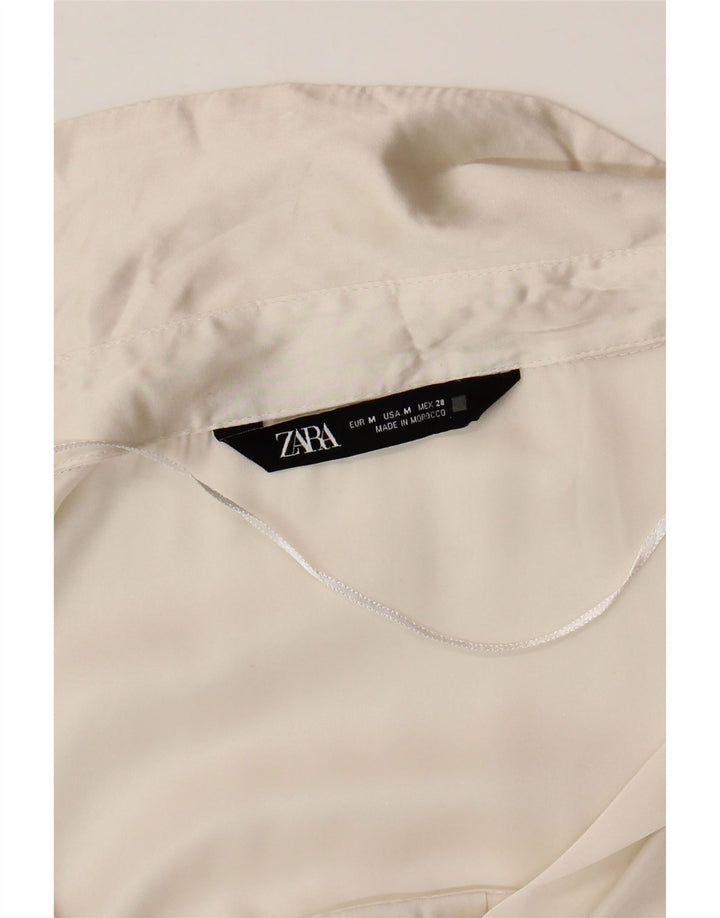 Bluză cămașă supradimensionată pentru femei Zara UK 14 Medium White