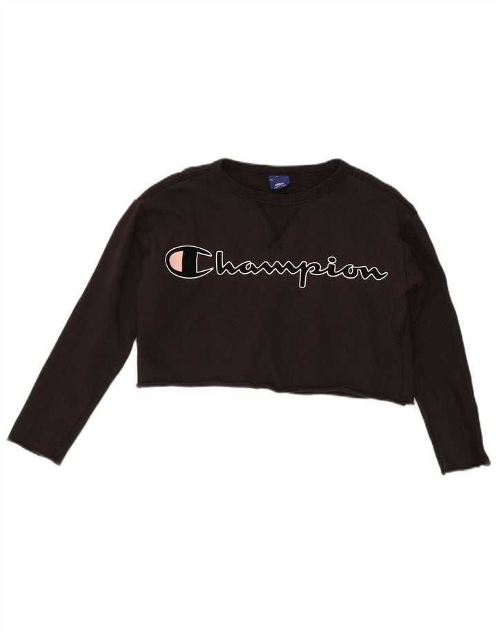 Pulover pentru femei Champion Crop Graphic Oversized Pulover UK 10 Mic Negru