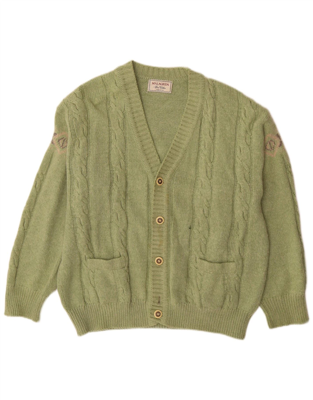 Pulover cardigan pentru bărbați Malagrida, verde mediu