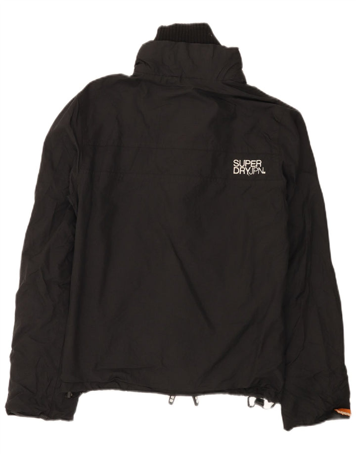 Jachetă de ploaie grafică Superdry pentru fete 11-12 ani, mare, negru, nailon