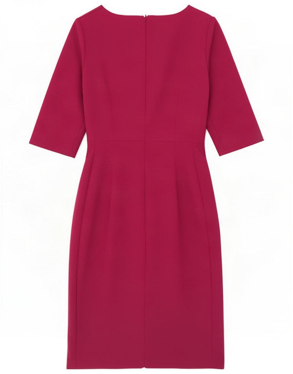 Hobbs Womens 1/2 Sleeve Sheath Dress UK 12 Medium Pink Polyester