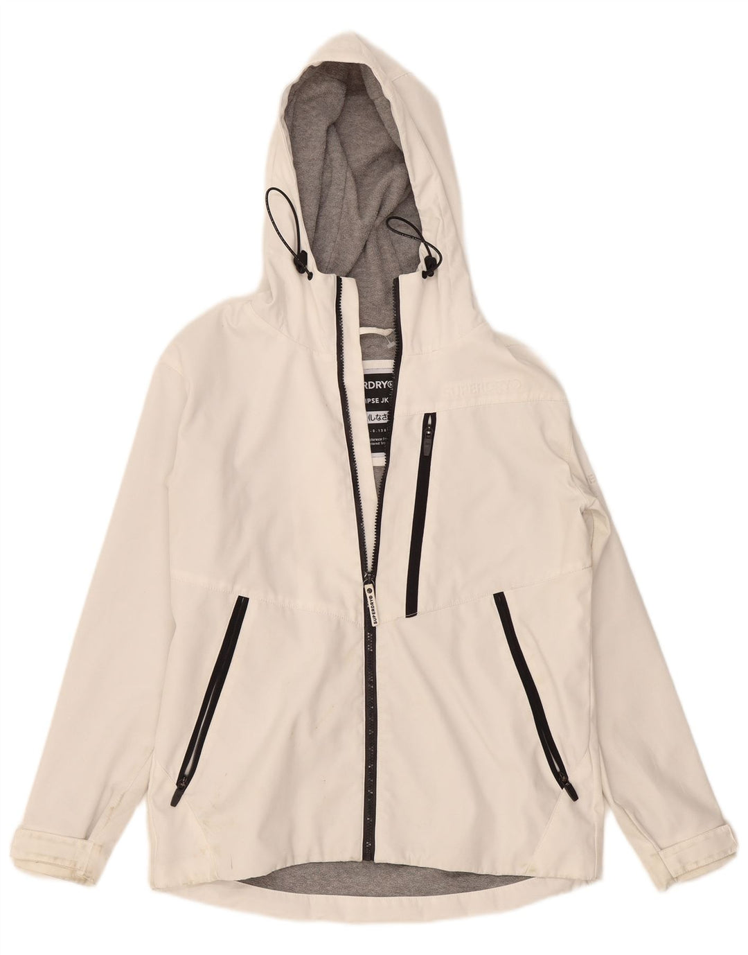Jachetă de vânt supradimensionată cu glugă Superdry pentru femei UK 10 Small White