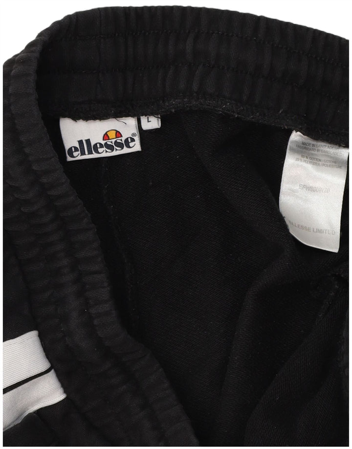 ELLESSE Pantaloni de trening pentru bărbați Pantaloni de jogging, mari, negru, color block, bumbac