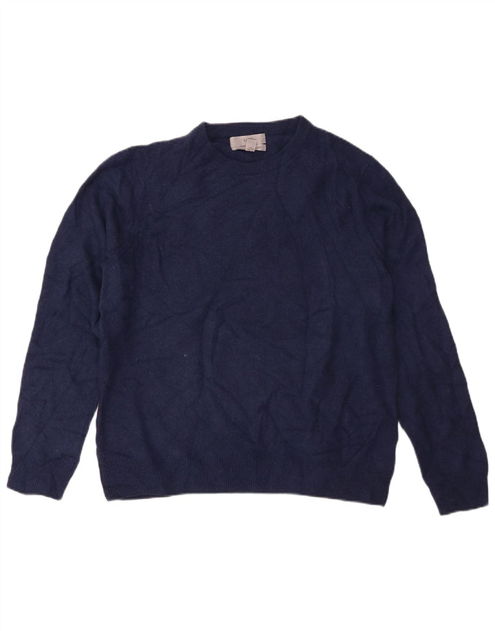 Pulover pentru femei Marks & Spencer cu decolteu triplu UK 16 mare, albastru, lana de miel
