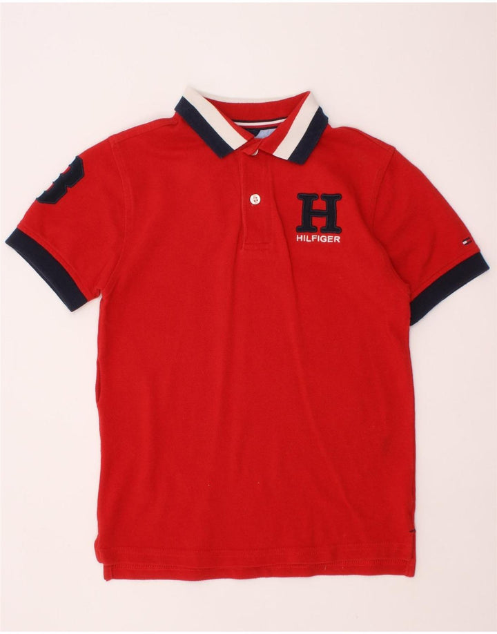 TOMMY HILFIGER Tricou polo cu grafica pentru baieti 6-7 ani bumbac rosu
