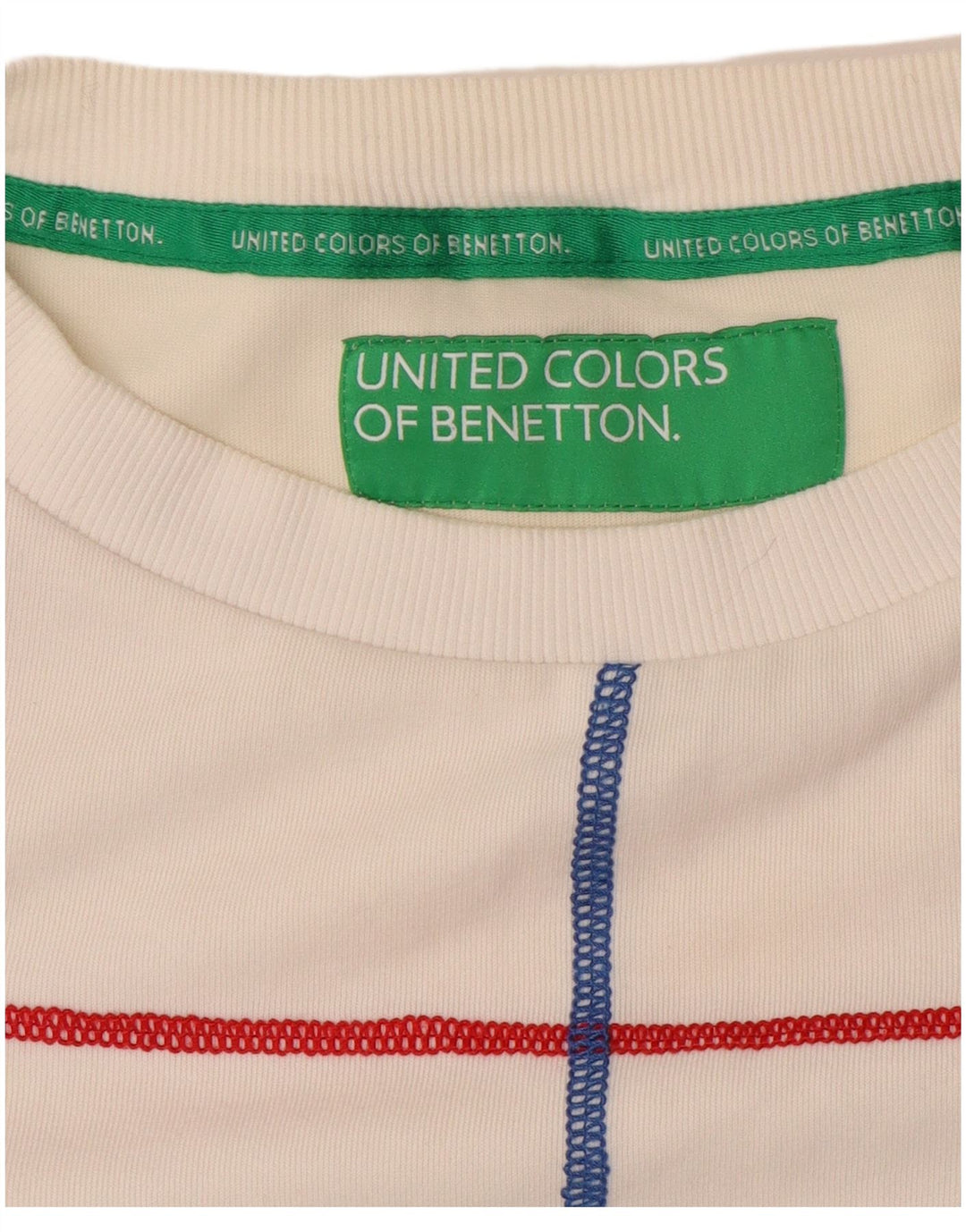 Pulover pentru damă BENETTON Crop Pulover UK 10 Mic cu dungi albe