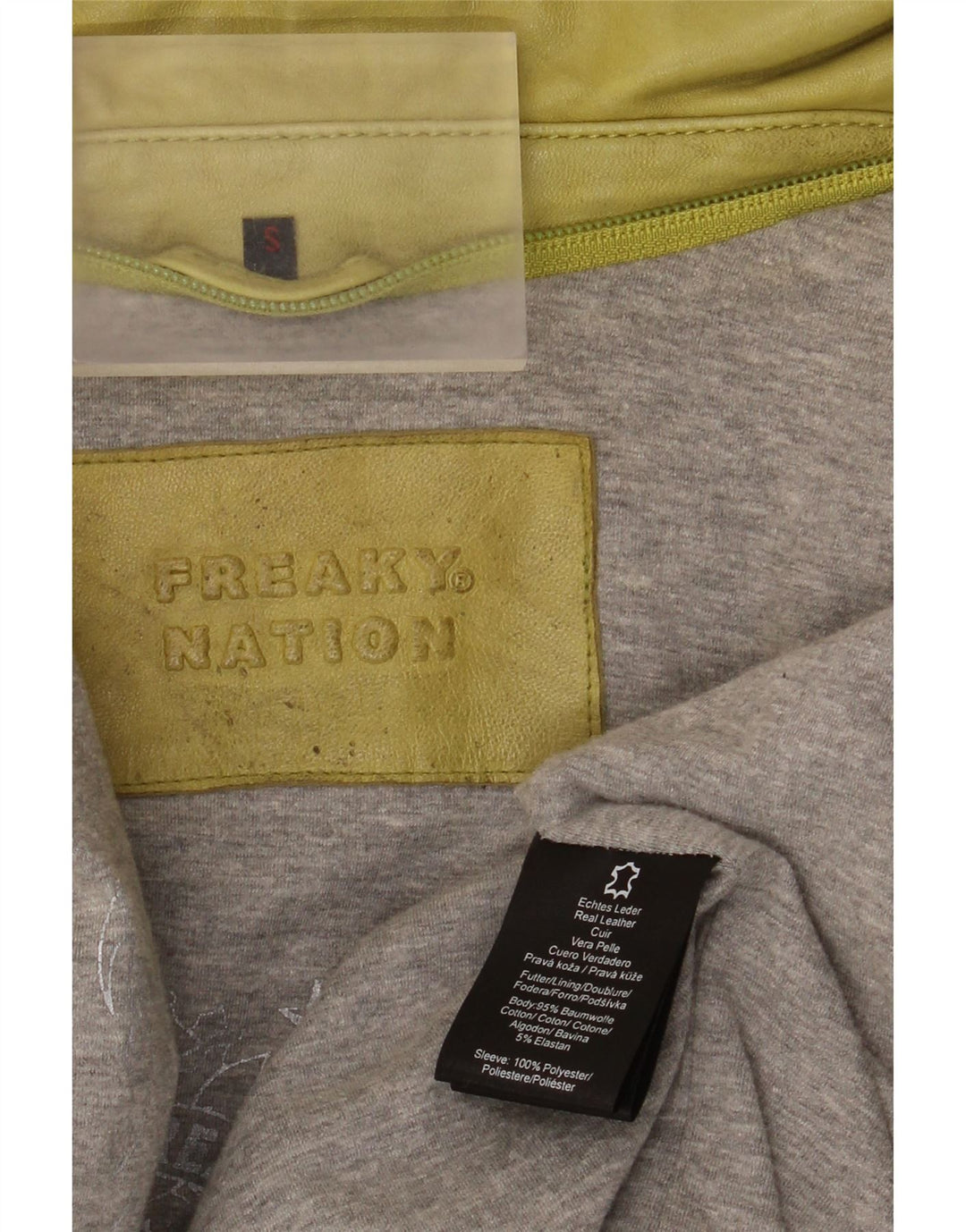 Geacă de piele pentru femei Freaky Nation UK 10 Mic din piele verde