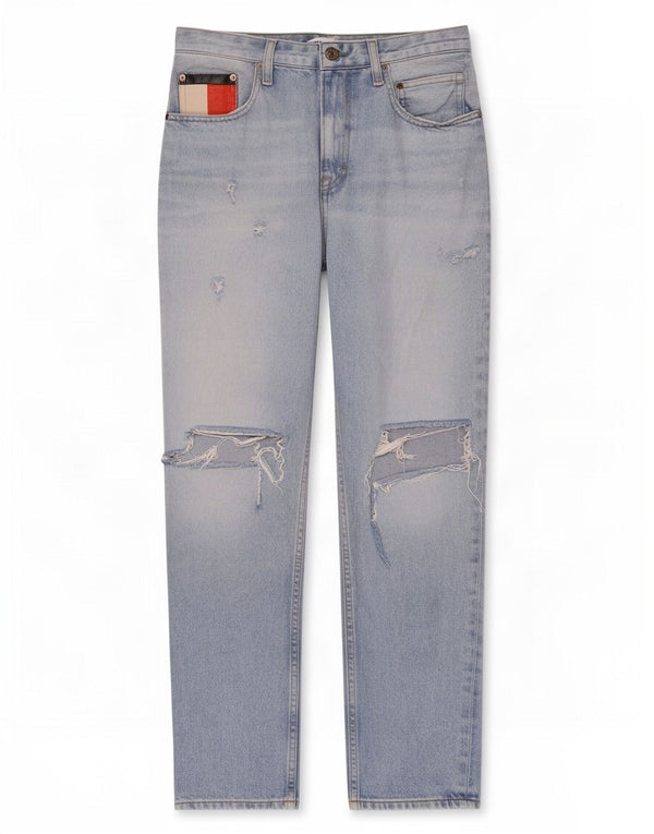 Blugi conici învechiți pentru femei Tommy Hilfiger L29 L27 Bumbac albastru