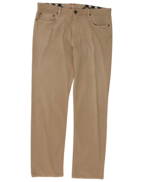 Pantaloni casual drepti pentru bărbați Burberry W35 L32 bumbac bej