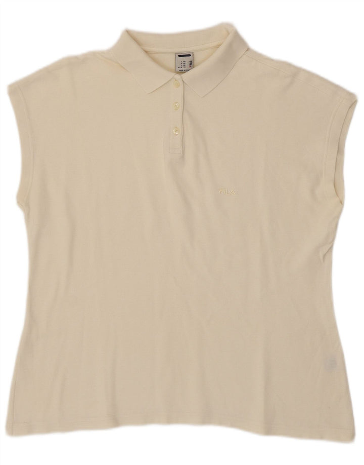 Tricou polo fără mâneci FILA pentru femei IT 54 2XL bumbac alb