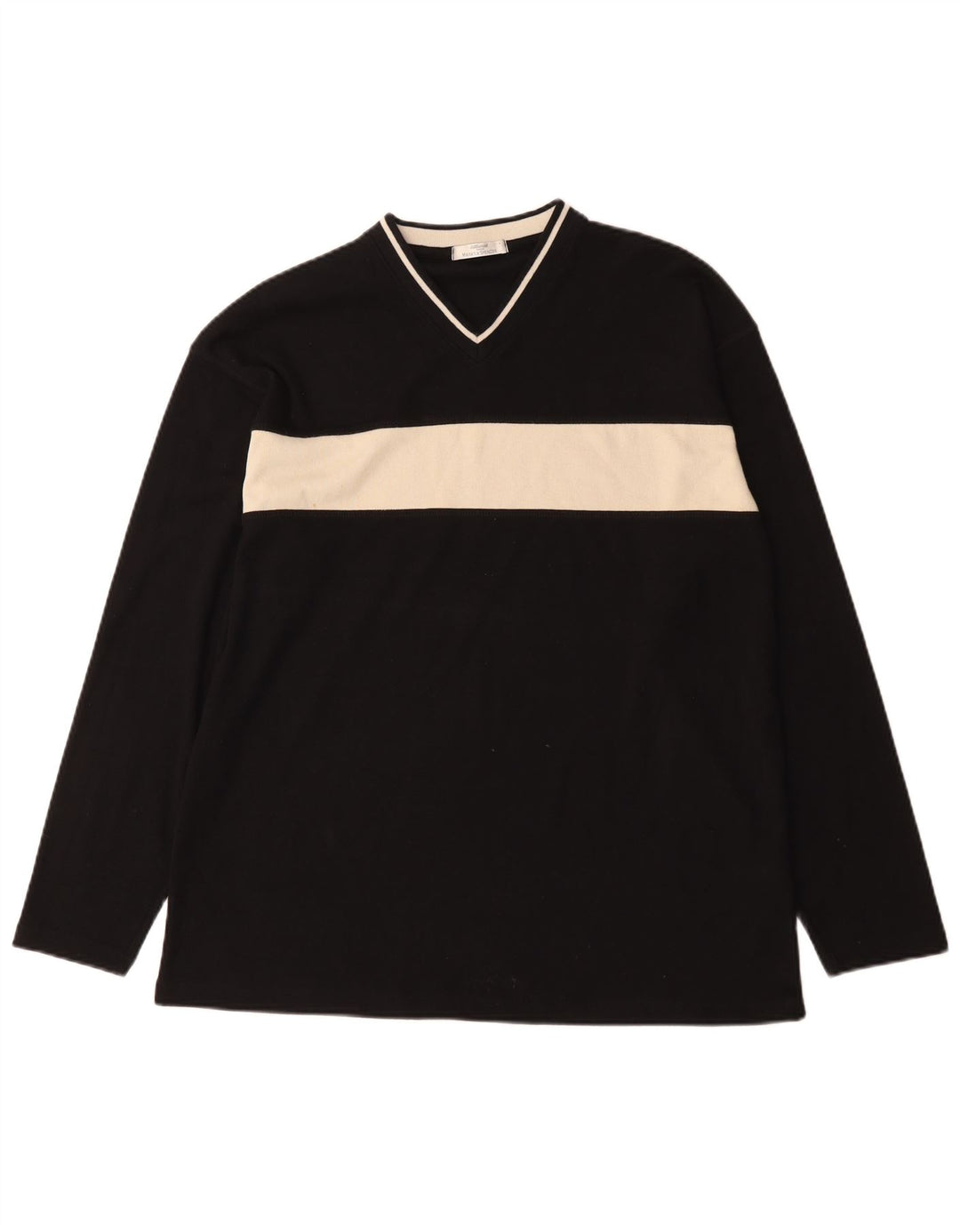 Marks & Spencer pentru bărbați St. Michael Top cu mânecă lungă mare negru Colorblock