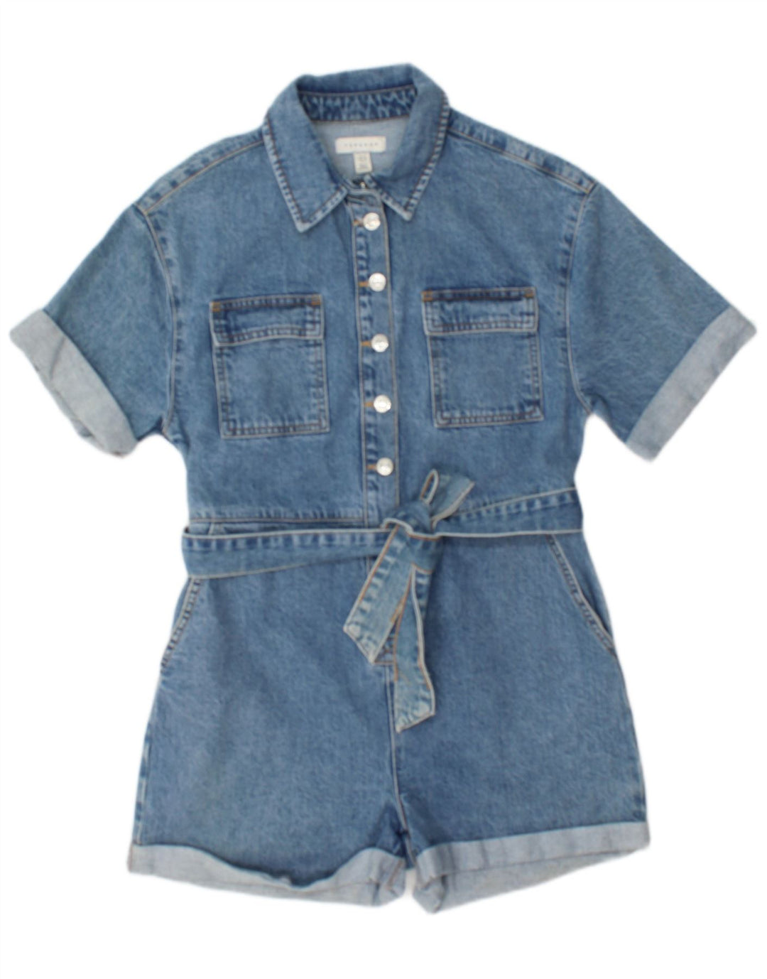 Combi denim pentru femei Topshop UK 10 Bumbac albastru mic