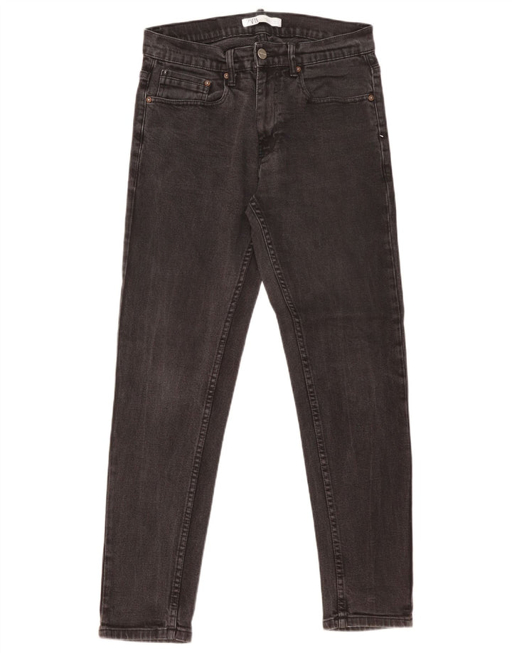 Blugi slim pentru bărbați Zara EU 42 Large W32 L30 Negri