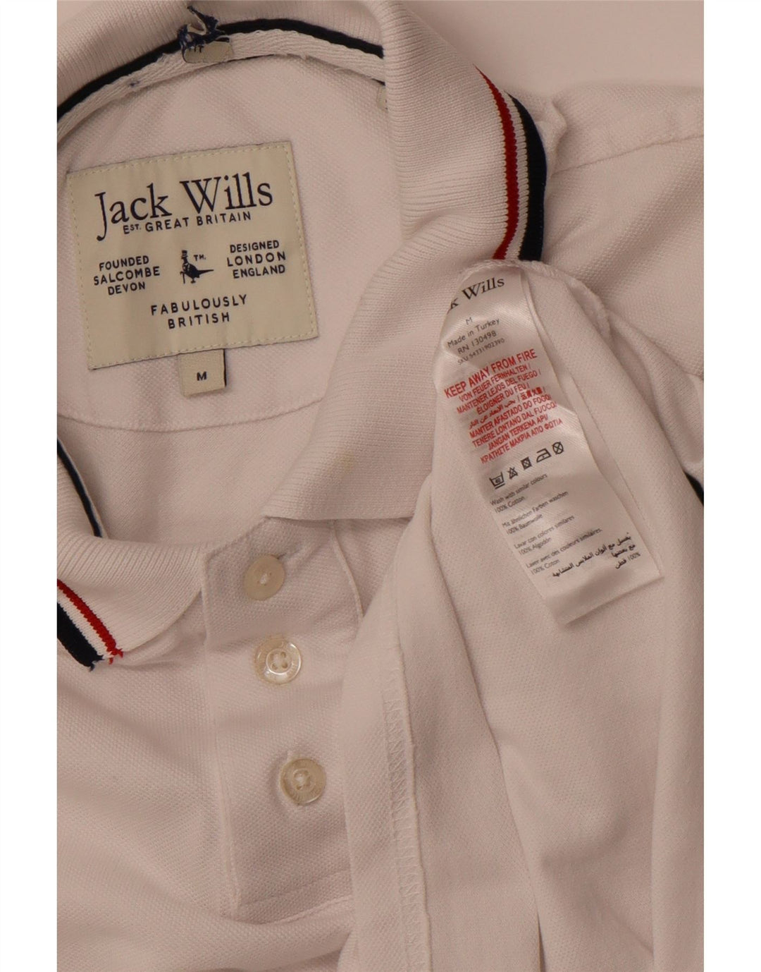 JACK WILLS Tricou polo pentru bărbați, bumbac alb mediu