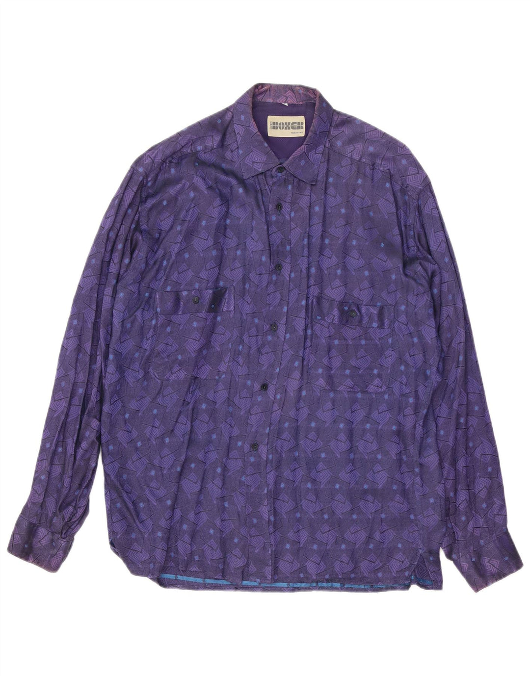 BOXER Cămașă Bărbați Viscoză Geometrică Mov Mare