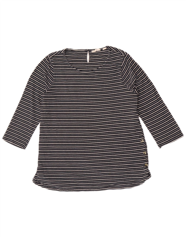 Fat Face pentru femei Top cu mâneci 3/4 UK 10 Mic bleumarin cu dungi