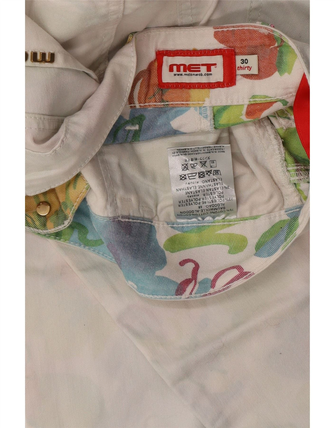 Blugi slim pentru femei MET W30 L32 bumbac alb