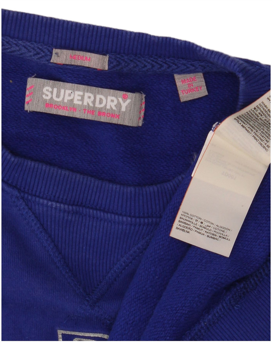 Pulover cu grafic supradimensionat Superdry pentru femei UK 14, albastru mediu
