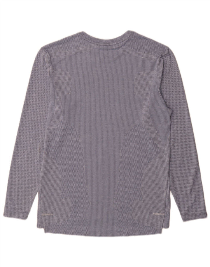 Nike pentru bărbați Dri Fit Top cu mânecă lungă, albastru, poliester cu dungi