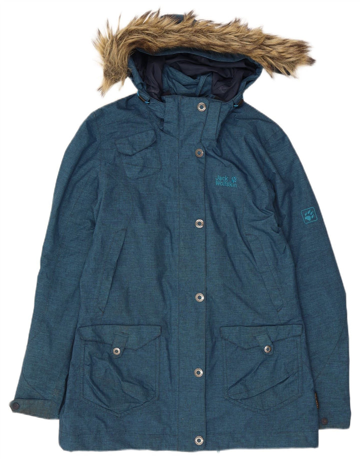 Jack Wolfskin Jachetă Parka cu glugă pentru femei UK 10 Small Blue Poliester
