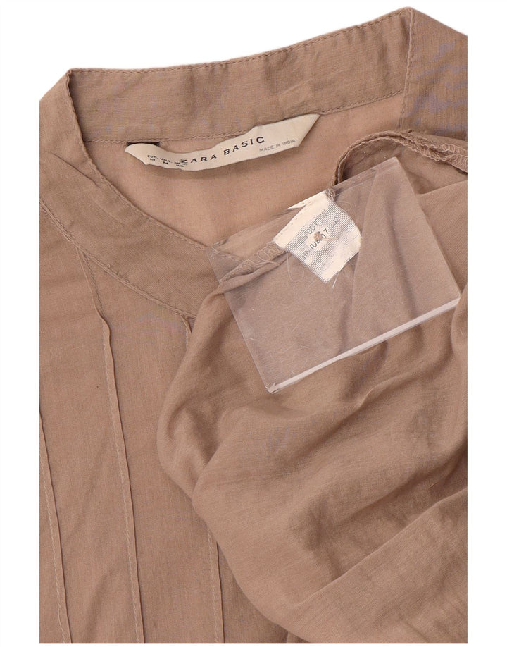 Rochie pentru femei Zara cu mâneci 3/4, UK 14, bumbac maro mediu