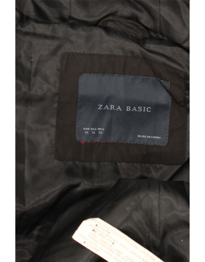 Palton căptușit cu glugă pentru femei Zara UK 18 XL poliester negru